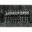 Jewish Community House, women's basketball team, Toronto, 1933. Ontario Jewish Archives, Blankenstein Family Heritage Centre, item 3764.|Left to right: Coach Maurice Black (1902-1973); Bunnie Shoom (1917-1981); Buschie Stone Kamin; N/A; Bess Pacter (1915-1971); Ann Feldman Gross (1916-2006); Adele (?); Mildred Appleby (?); N/A; N/A; Esther Parnes (1915-2008); Pearl Pascal Cole (d. 1990) and Clara Freedhof Black (1909-1994).